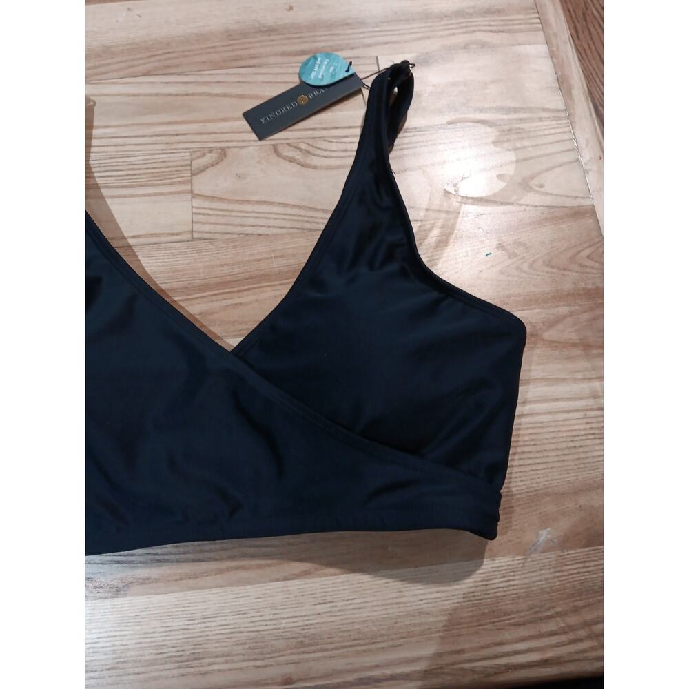 NWT KINDRED BRAVELY Crossover Maternity & Nursing Bikini Top Black Size X Large